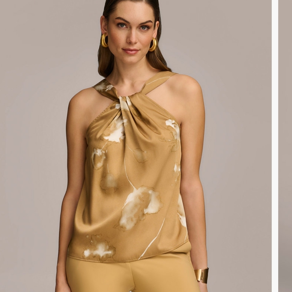 Donna Karan Gold Halter Blouse